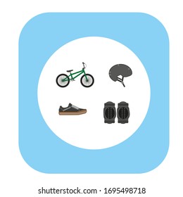 bmx bike riding objects on white background