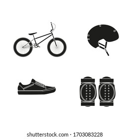 objetos de bicicleta bmx sobre fondo blanco