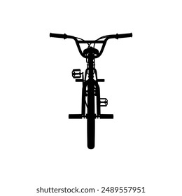 bmx bike silhouette front view vector