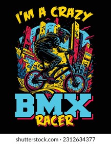 BMX Bike T-Shirt Design Vector Template