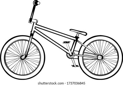 Vector de bicicleta BMX. Aislado sobre fondo blanco.