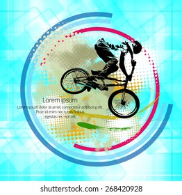 BMX biker. Vector