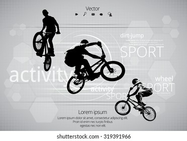 Motociclista BMX. Vetor