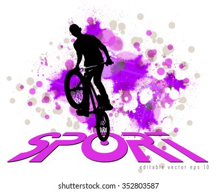 BMX biker. Vector