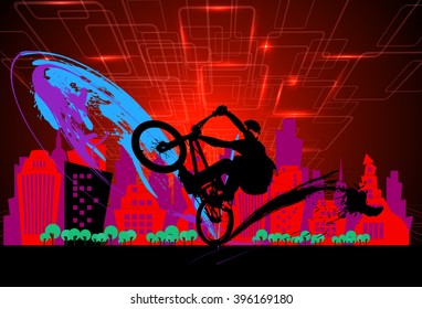 BMX biker. Vector