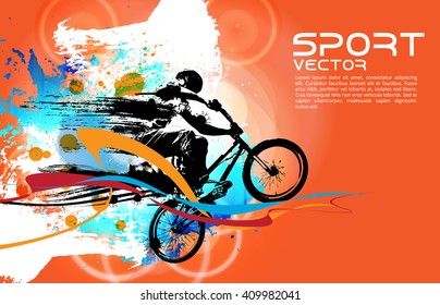 BMX biker. Vector