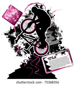 BMX cyclist template vector