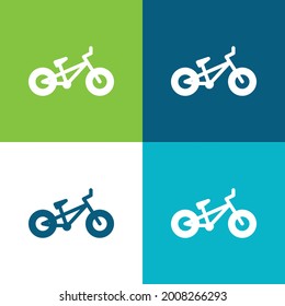 Bmx Flat four color minimal icon set