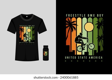 BMX Freestyle Retro Vintage T Shirt Design