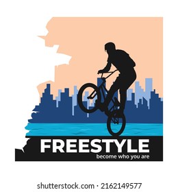 BMX freestyle simple illustration vector