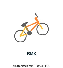 Icono de Bmx. Elemento de signo plano de la colección deportiva extrema. Icono de Creative Bmx para diseño web, plantillas, infografías y más
