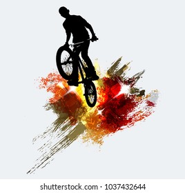 BMX jumper during trick jump