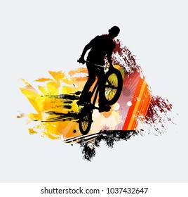 BMX jumper during trick jump
