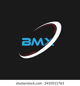 BMX letter Logo design. Initials BMX logo linked with circle and uppercase monogram logo. BMX typography for technology, business and real estate brand logo design