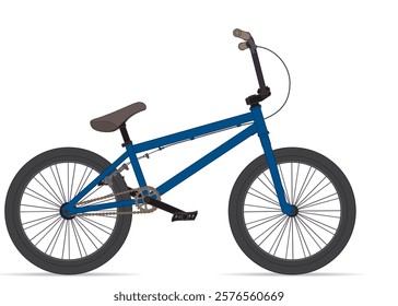 bmx motocross extreme sport blue bike isolated on a white background