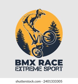 BMX Race Extreme Sport Bicycle Outdoor Yellow Vintage Logo Emblem Badge