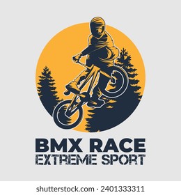 BMX Race Extreme Sport Bicycle Outdoor Yellow Vintage Logo Emblem Badge