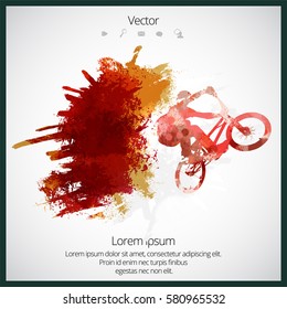 BMX rider with abstract background