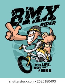 Design de Ilustração de Animação de Cavaleiro BMX