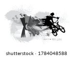 BMX rider on the abstract background, sport vector