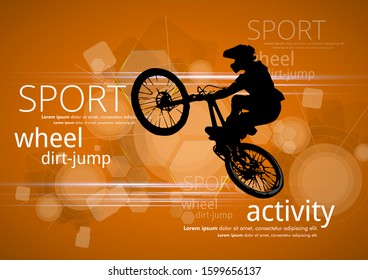 BMX rider on the abstract background, sport vector