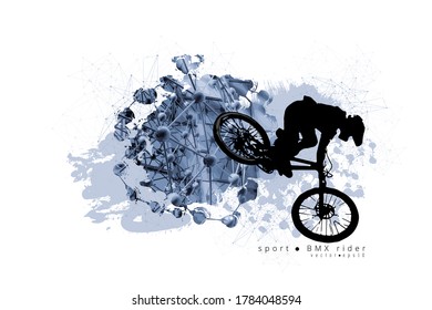 BMX rider on the abstract background, sport vector