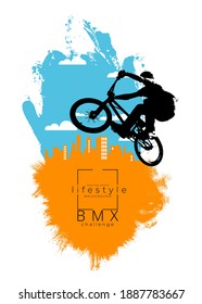 BMX rider on the abstract background, sport vector