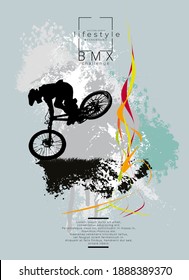 BMX rider on the abstract background, sport vector