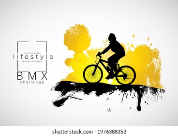BMX rider on the abstract background, sport vector