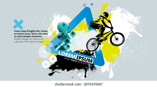 BMX rider on the abstract background, sport vector