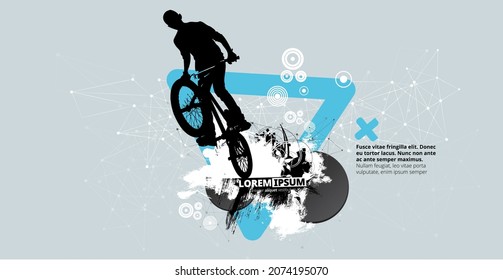 BMX rider on the abstract background, sport vector