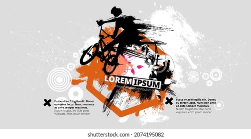 BMX rider on the abstract background, sport vector