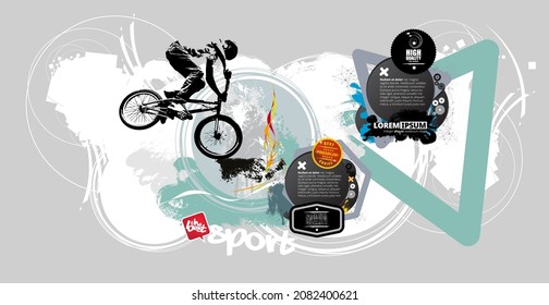 BMX rider on the abstract background, sport vector