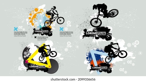 BMX rider on the abstract background, sport vector