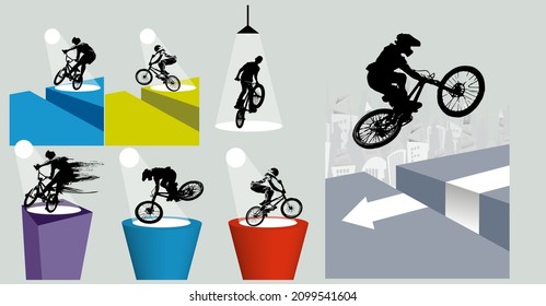 BMX rider on the abstract background, sport vector