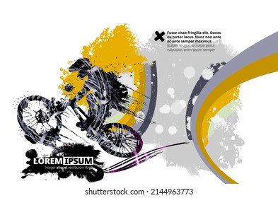 BMX rider on the abstract background, sport vector