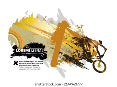 BMX rider on the abstract background, sport vector