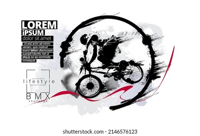 BMX rider on the abstract background, sport vector