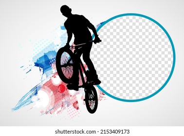 BMX rider on the abstract background, sport vector