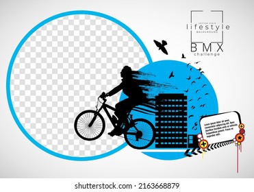 BMX rider on the abstract background, sport vector