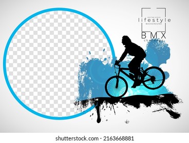 BMX rider on the abstract background, sport vector