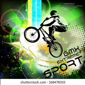 BMX rider. Vector design.