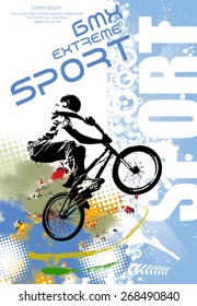 BMX rider. Vector design.