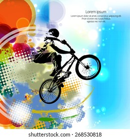 BMX rider. Vector design.