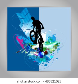 BMX rider. Vector design