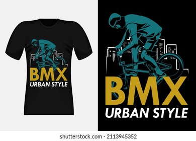 Bmx Urban Style Silhouette Vintage T-Shirt Design