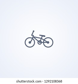 BMX, vector best gray line icon on white background, EPS 10