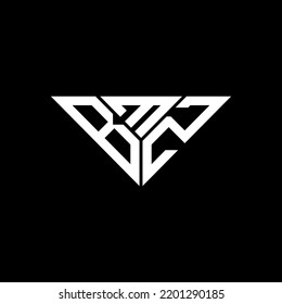 BMZ letter logo creative design with vector graphic, BMZ simple and modern logo in triangle shape.