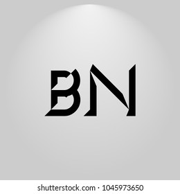 BN Abstract Black Letters with white and gray background in highlight