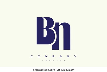 BN Abstract Geometric Logo Design. Modern and elegant logo design with simplistic typography elements, showcasing branding excellence.